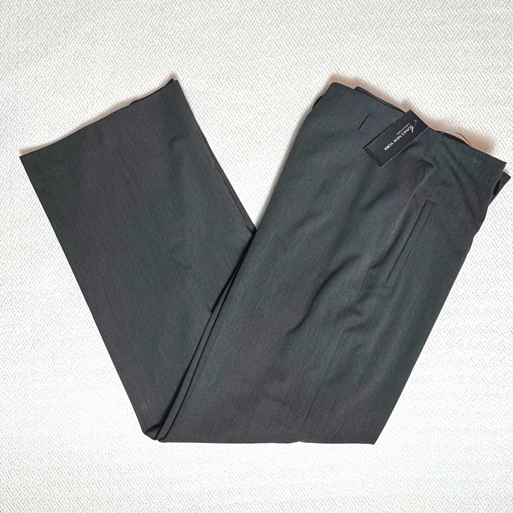 NWT Jones New York Wide Leg Trouser Pant Charcoal Grey Woman’s Sz 10